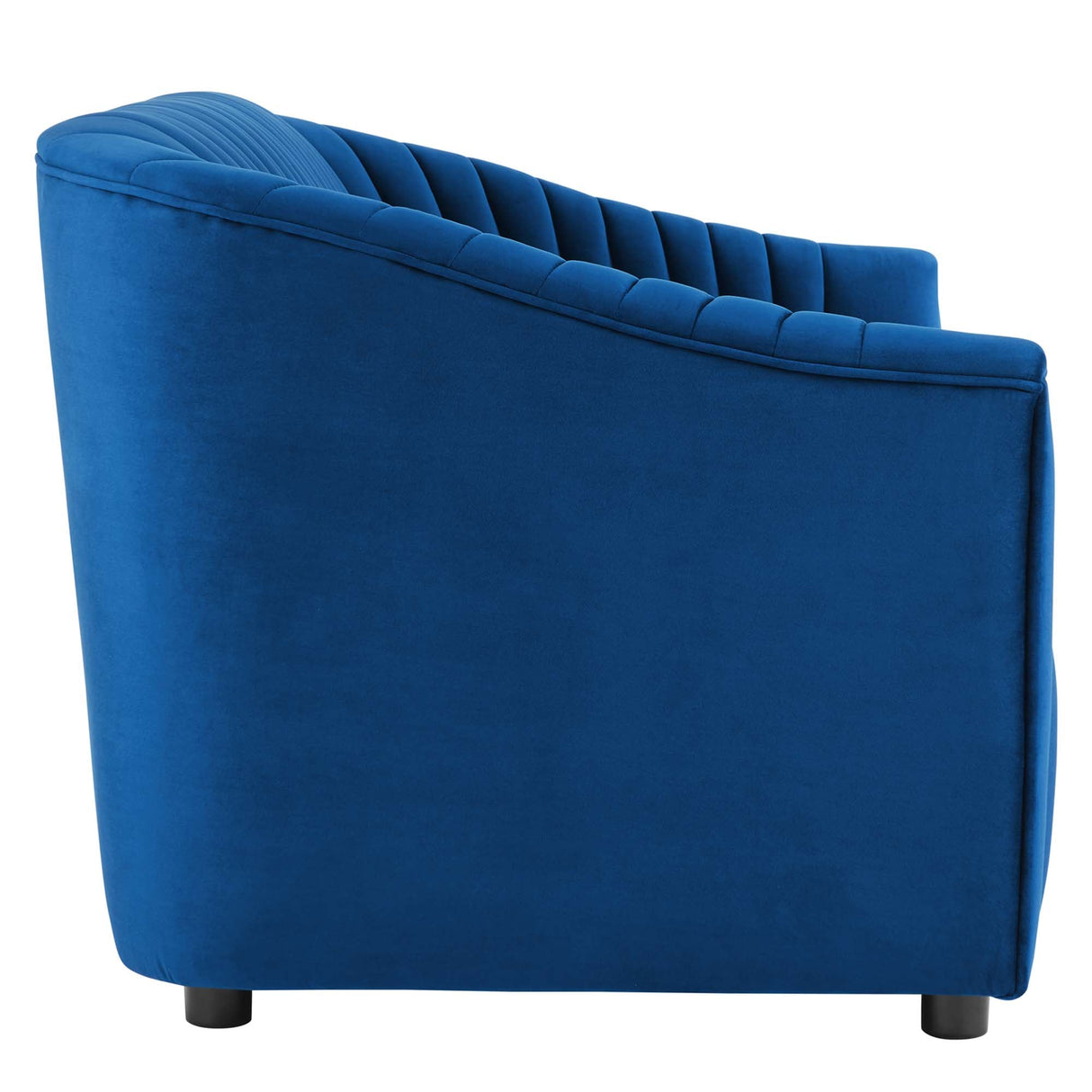 Announce Performance Velvet Channel Tufted Loveseat - Mid-Century Modern & Stain-Resistant