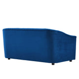 Announce Performance Velvet Channel Tufted Loveseat - Mid-Century Modern & Stain-Resistant
