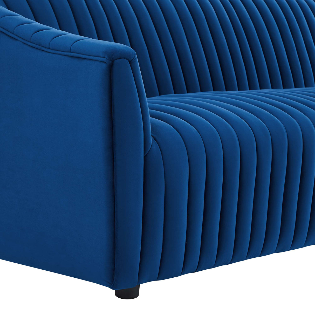 Announce Performance Velvet Channel Tufted Loveseat - Mid-Century Modern & Stain-Resistant