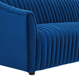Announce Performance Velvet Channel Tufted Loveseat - Mid-Century Modern & Stain-Resistant