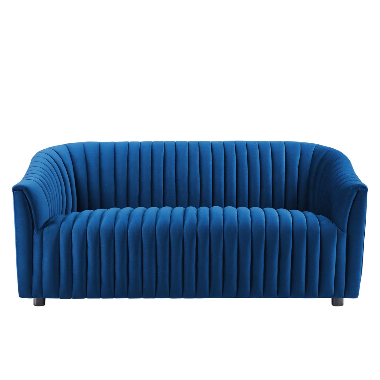 Announce Performance Velvet Channel Tufted Loveseat - Mid-Century Modern & Stain-Resistant