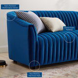 Announce Performance Velvet Channel Tufted Loveseat - Mid-Century Modern & Stain-Resistant