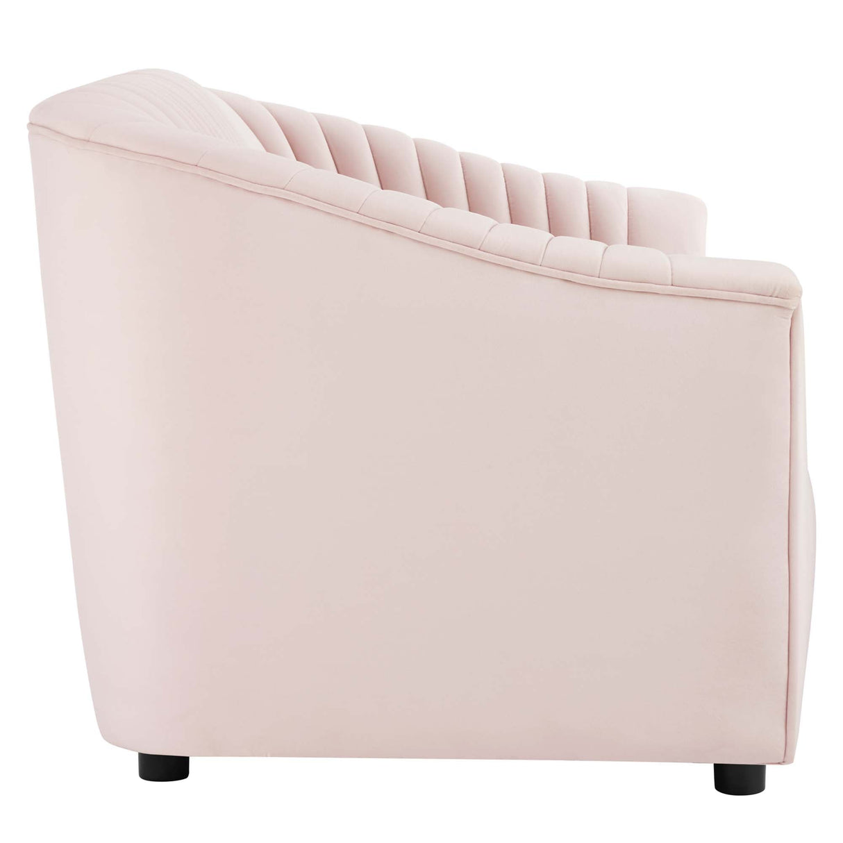 Announce Performance Velvet Channel Tufted Loveseat - Mid-Century Modern & Stain-Resistant