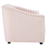 Announce Performance Velvet Channel Tufted Loveseat - Mid-Century Modern & Stain-Resistant