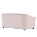 Announce Performance Velvet Channel Tufted Loveseat - Mid-Century Modern & Stain-Resistant