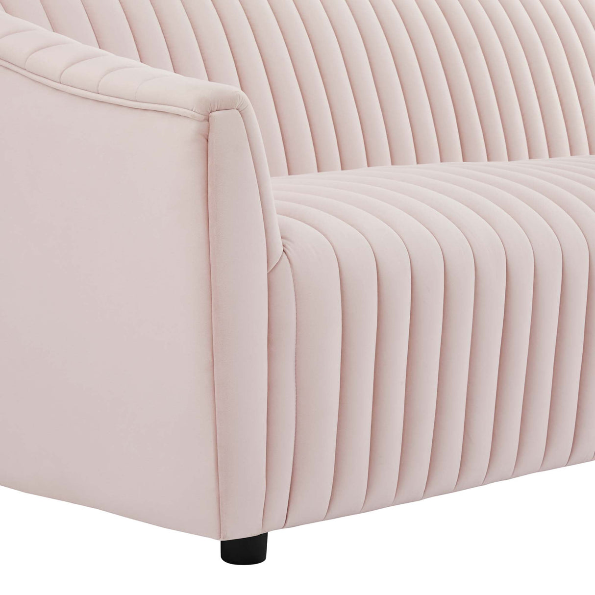Announce Performance Velvet Channel Tufted Loveseat - Mid-Century Modern & Stain-Resistant