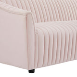 Announce Performance Velvet Channel Tufted Loveseat - Mid-Century Modern & Stain-Resistant