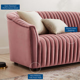 Announce Performance Velvet Channel Tufted Loveseat - Mid-Century Modern & Stain-Resistant