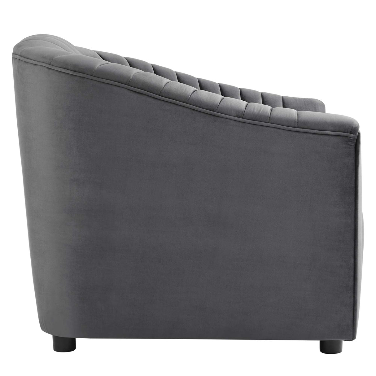 Announce Performance Velvet Channel Tufted Armchair - Mid-Century Modern & Vibrant Accent Seating