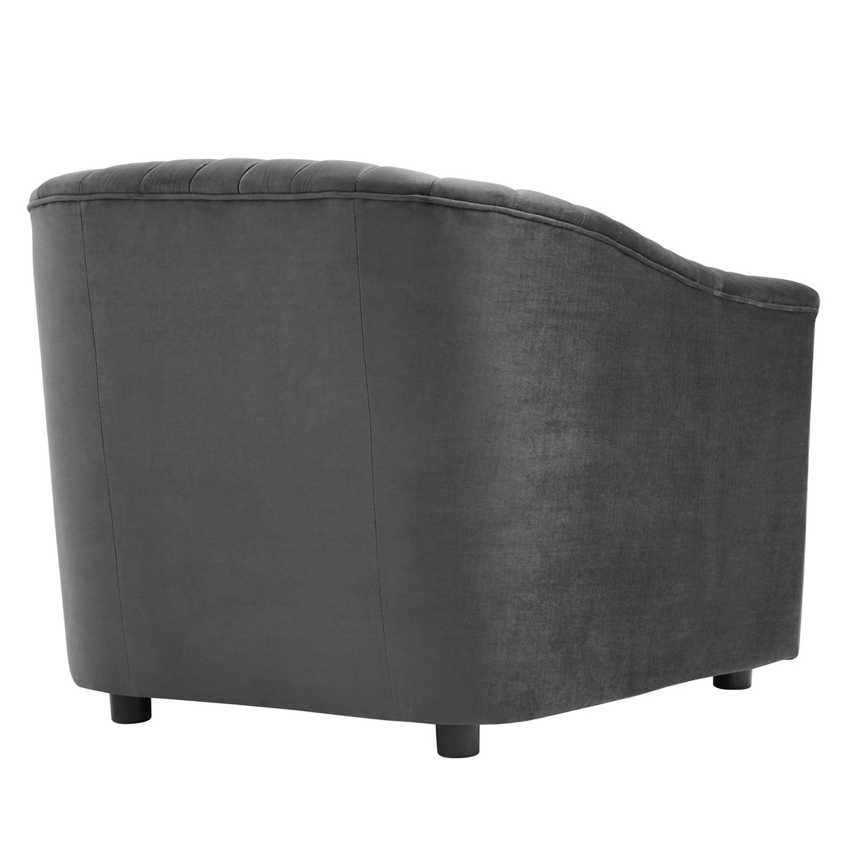 Announce Performance Velvet Channel Tufted Armchair - Mid-Century Modern & Vibrant Accent Seating