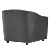 Announce Performance Velvet Channel Tufted Armchair - Mid-Century Modern & Vibrant Accent Seating