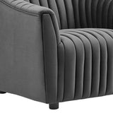 Announce Performance Velvet Channel Tufted Armchair - Mid-Century Modern & Vibrant Accent Seating