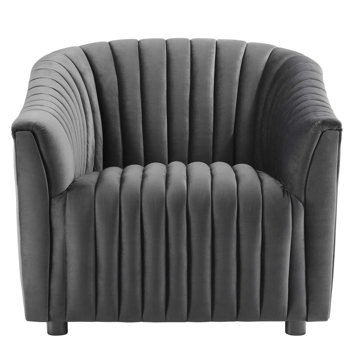 Announce Performance Velvet Channel Tufted Armchair - Mid-Century Modern & Vibrant Accent Seating