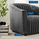 Announce Performance Velvet Channel Tufted Armchair - Mid-Century Modern & Vibrant Accent Seating