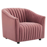 Announce Performance Velvet Channel Tufted Armchair - Mid-Century Modern & Vibrant Accent Seating