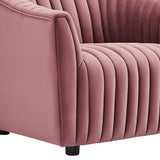 Announce Performance Velvet Channel Tufted Armchair - Mid-Century Modern & Vibrant Accent Seating
