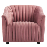 Announce Performance Velvet Channel Tufted Armchair - Mid-Century Modern & Vibrant Accent Seating