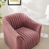 Announce Performance Velvet Channel Tufted Armchair - Mid-Century Modern & Vibrant Accent Seating