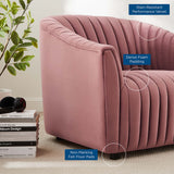Announce Performance Velvet Channel Tufted Armchair - Mid-Century Modern & Vibrant Accent Seating