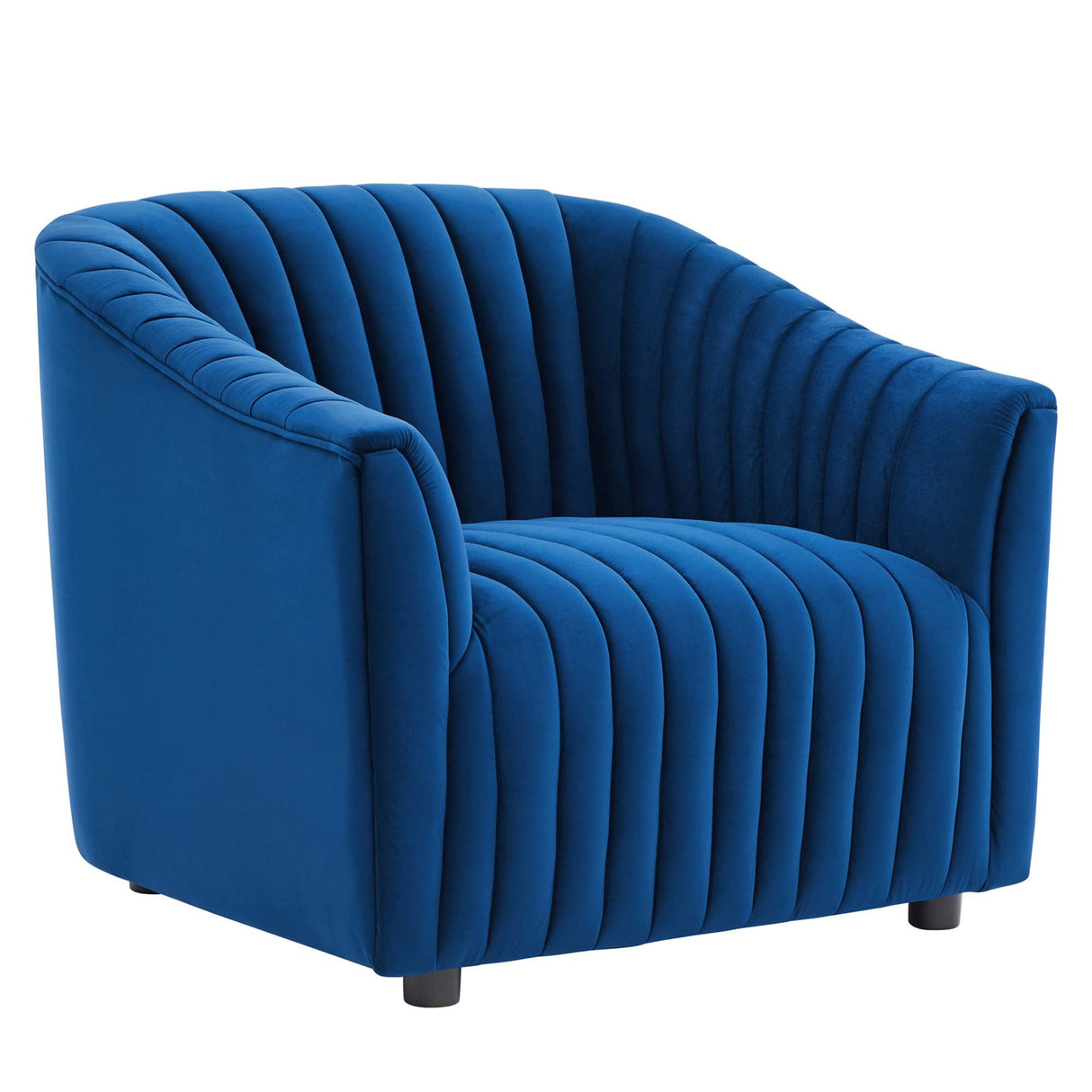 Announce Performance Velvet Channel Tufted Armchair - Mid-Century Modern & Vibrant Accent Seating