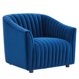 Announce Performance Velvet Channel Tufted Armchair - Mid-Century Modern & Vibrant Accent Seating