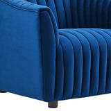 Announce Performance Velvet Channel Tufted Armchair - Mid-Century Modern & Vibrant Accent Seating