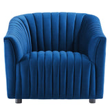 Announce Performance Velvet Channel Tufted Armchair - Mid-Century Modern & Vibrant Accent Seating