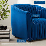 Announce Performance Velvet Channel Tufted Armchair - Mid-Century Modern & Vibrant Accent Seating