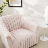Announce Performance Velvet Channel Tufted Armchair - Mid-Century Modern & Vibrant Accent Seating