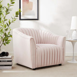 Announce Performance Velvet Channel Tufted Armchair - Mid-Century Modern & Vibrant Accent Seating