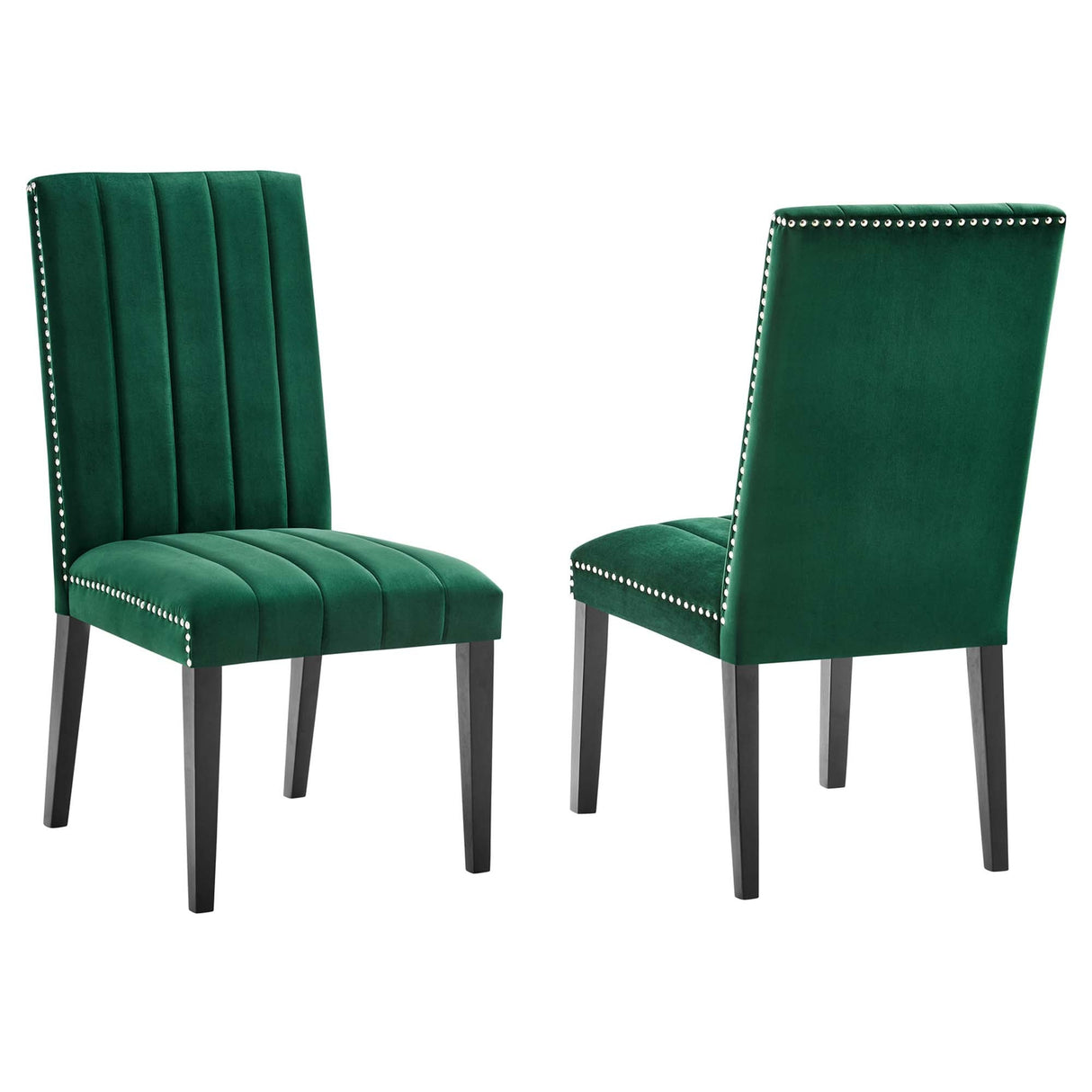 Catalyst Performance Velvet Dining Side Chairs - Set of 2 - Glam Deco & Stain-Resistant