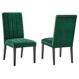 Catalyst Performance Velvet Dining Side Chairs - Set of 2 - Glam Deco & Stain-Resistant