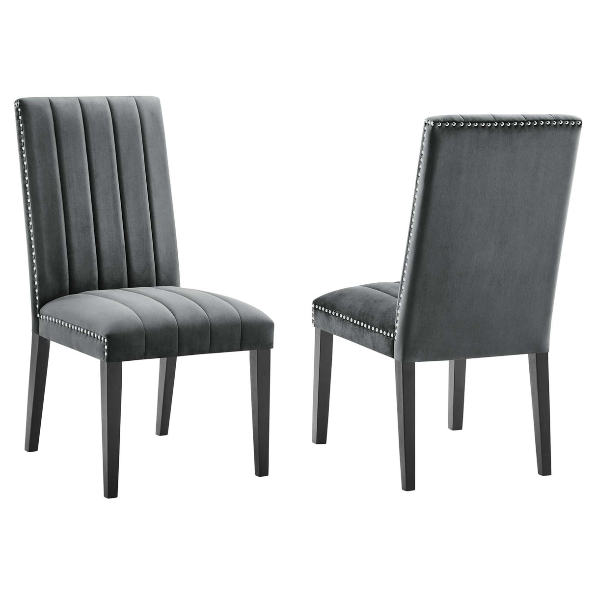 Catalyst Performance Velvet Dining Side Chairs - Set of 2 - Glam Deco & Stain-Resistant