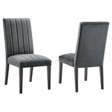 Catalyst Performance Velvet Dining Side Chairs - Set of 2 - Glam Deco & Stain-Resistant