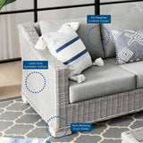 Conway 4-Piece Outdoor Patio Wicker Rattan Furniture Set - Modern Coastal & Weather-Resistant