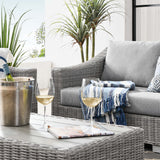 Conway 4-Piece Outdoor Patio Wicker Rattan Furniture Set - Modern Coastal & Weather-Resistant