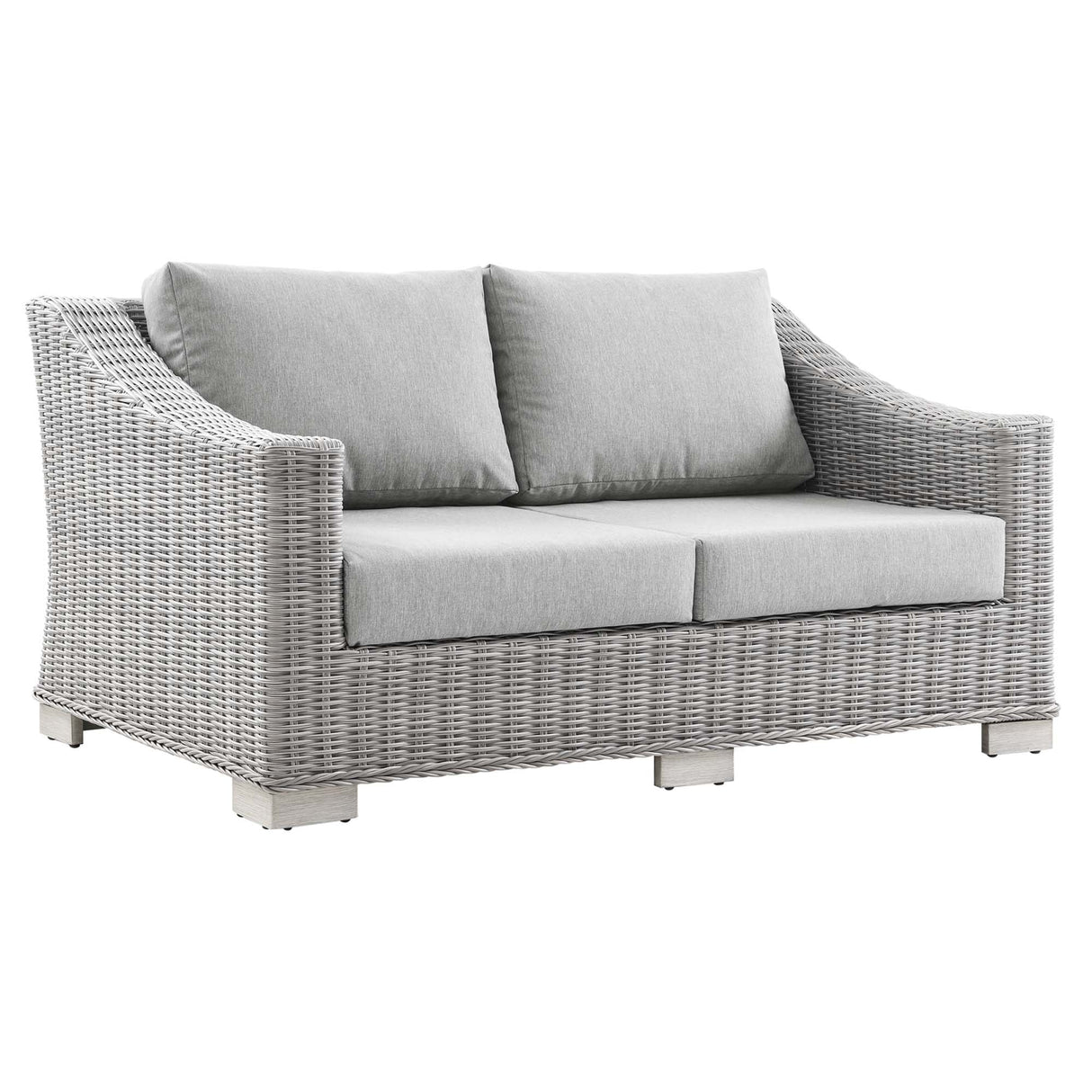 Conway 4-Piece Outdoor Patio Wicker Rattan Furniture Set - Modern Coastal & Weather-Resistant