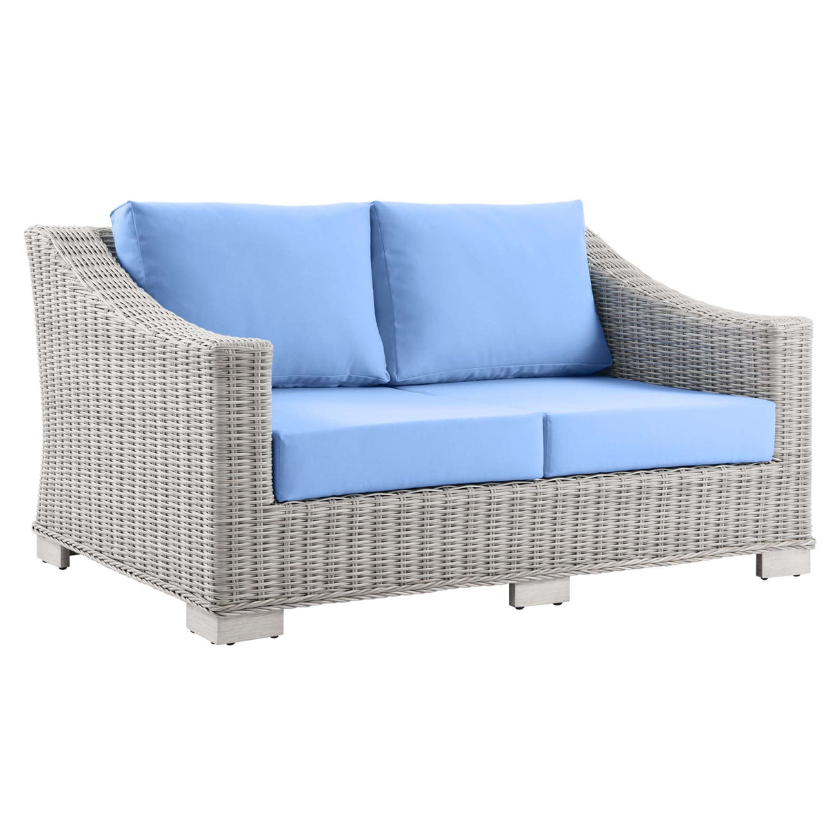 Conway 4-Piece Outdoor Patio Wicker Rattan Furniture Set - Modern Coastal & Weather-Resistant