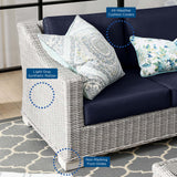 Conway 4-Piece Outdoor Patio Wicker Rattan Furniture Set - Modern Coastal & Weather-Resistant