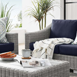 Conway 4-Piece Outdoor Patio Wicker Rattan Furniture Set - Modern Coastal & Weather-Resistant