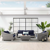 Conway 4-Piece Outdoor Patio Wicker Rattan Furniture Set - Modern Coastal & Weather-Resistant