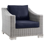 Conway 4-Piece Outdoor Patio Wicker Rattan Furniture Set - Modern Coastal & Weather-Resistant