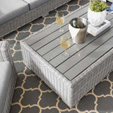 Conway 4-Piece Outdoor Patio Wicker Rattan Furniture Set - Modern Coastal & UV-Resistant Synthetic Wicker