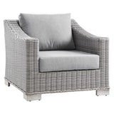 Conway 4-Piece Outdoor Patio Wicker Rattan Furniture Set - Modern Coastal & UV-Resistant Synthetic Wicker