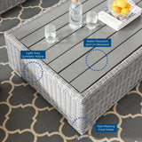 Conway 4-Piece Outdoor Patio Wicker Rattan Furniture Set - Modern Coastal & UV-Resistant Synthetic Wicker