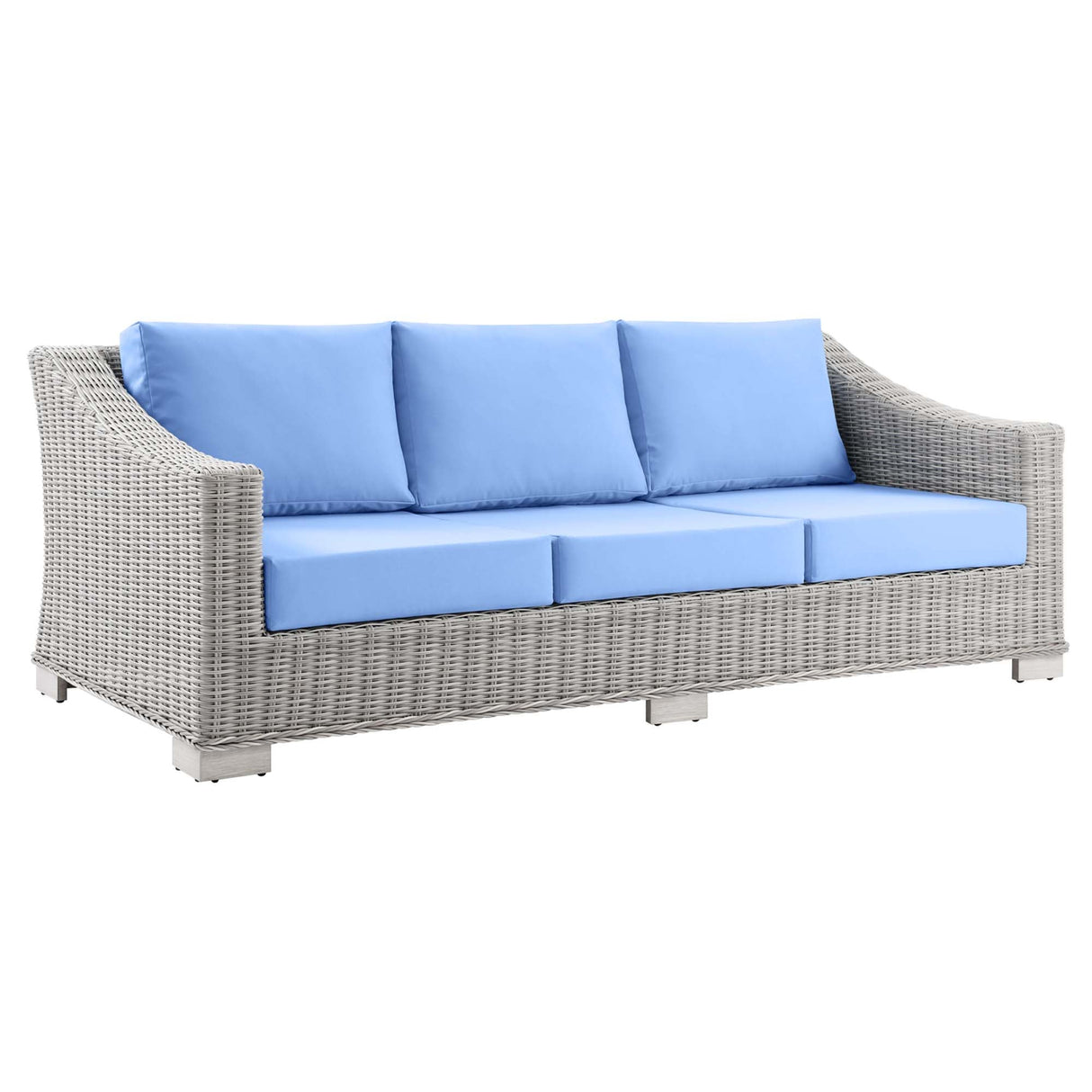 Conway 4-Piece Outdoor Patio Wicker Rattan Furniture Set - Modern Coastal & UV-Resistant Synthetic Wicker