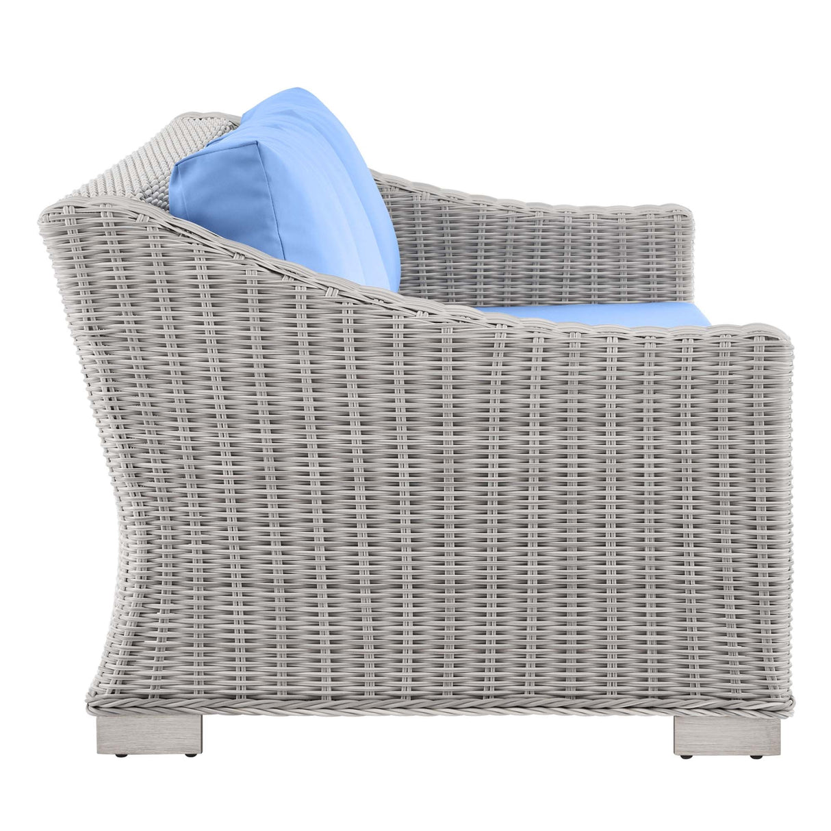 Conway 4-Piece Outdoor Patio Wicker Rattan Furniture Set - Modern Coastal & UV-Resistant Synthetic Wicker