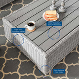 Conway 4-Piece Outdoor Patio Wicker Rattan Furniture Set - Modern Coastal & UV-Resistant Synthetic Wicker