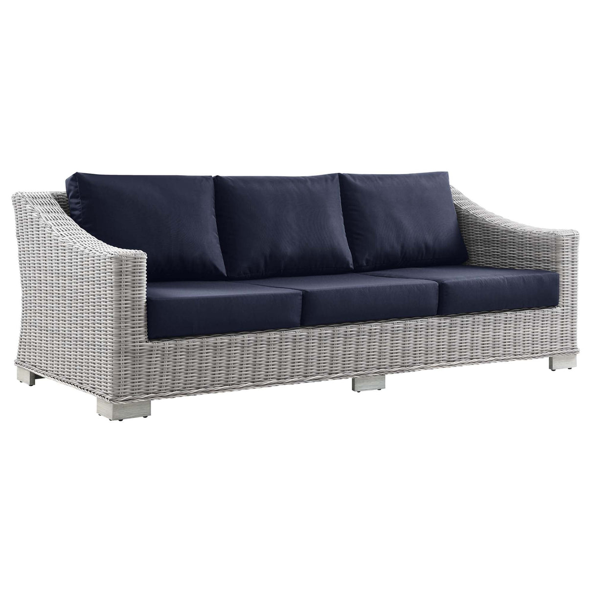 Conway 4-Piece Outdoor Patio Wicker Rattan Furniture Set - Modern Coastal & UV-Resistant Synthetic Wicker