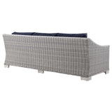 Conway 4-Piece Outdoor Patio Wicker Rattan Furniture Set - Modern Coastal & UV-Resistant Synthetic Wicker